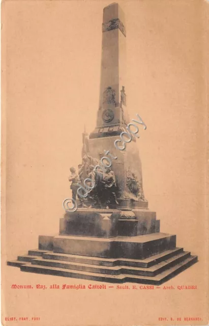 Cartolina Pavia  Monumento Nazionale alla famiglia Cairoli