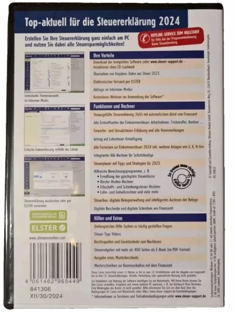 ALDI STEUER 2024 Steuererklärung für Steuerjahr 2024 CDROM NEU