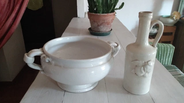 Bottiglia Olio E Portafrutta Anticato Toscano
