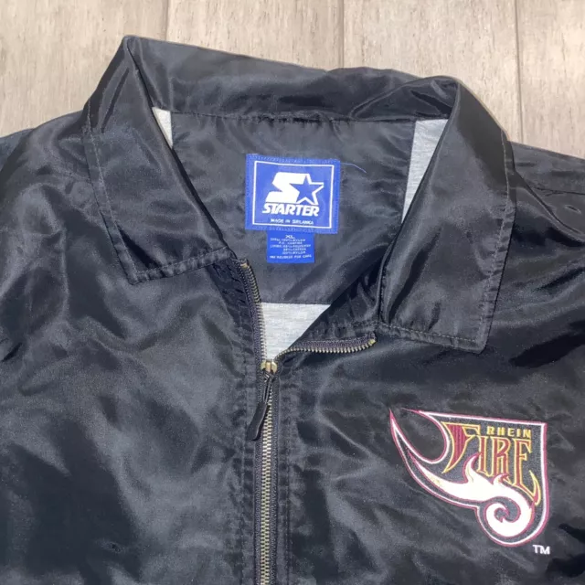 Vtg Rhein Fire Jacket Starter Coat NFL Europe Football World League 90s Mens XL