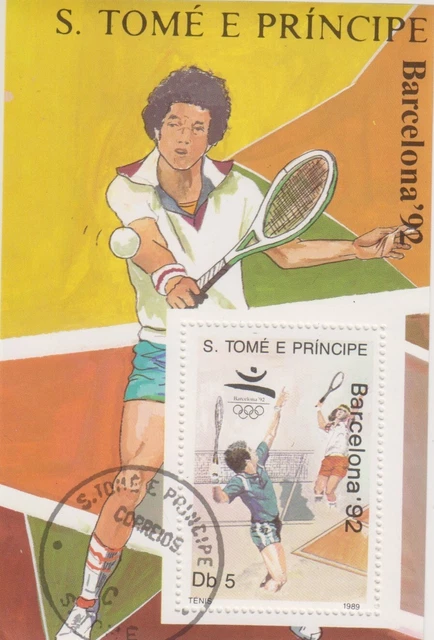 Olympia Barcelona Tennis  S.Tome E.Principe gestempelt 7404