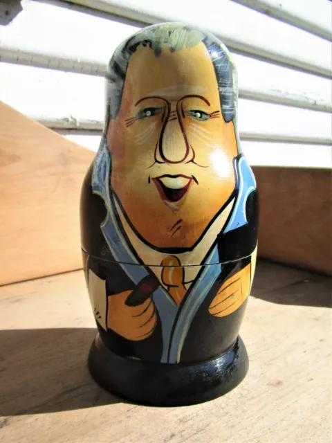 Bill Clinton Russian 4 Nesting Dolls, Vintage Presidential Russia