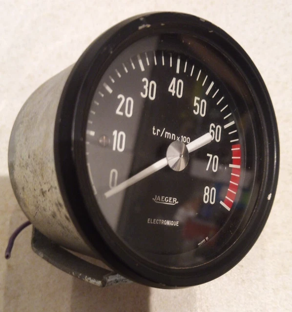 VINTAGE JAEGER 80MM 8K Rev Counter / Tachometer - Mini / Citroen GS Etc ...