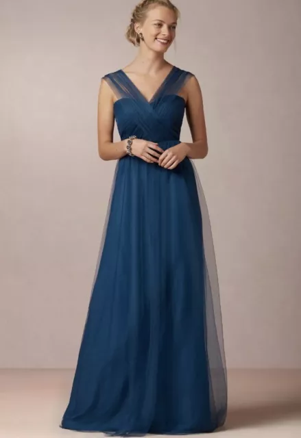 BHLDN Jenny Yoo Annabelle Convertible Tulle Bridesmaid Dress Teal -Size 12