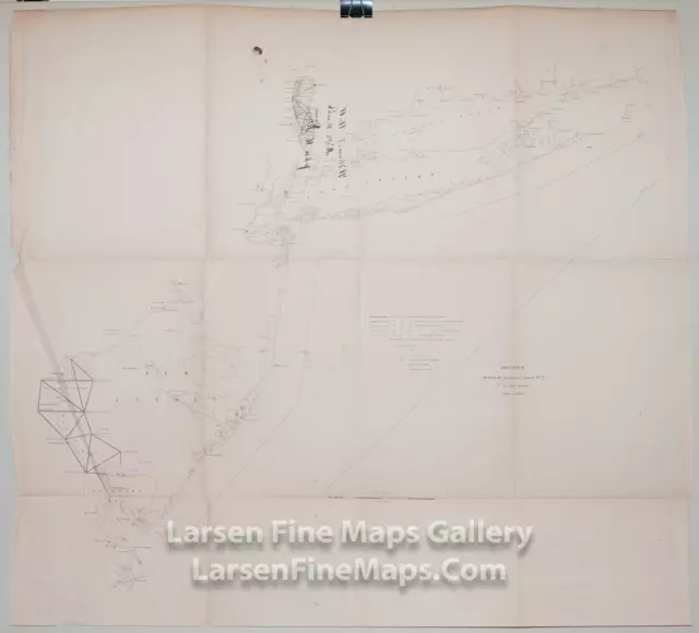 1852 U.S. Coast Survey Chart Long Island Sound, New York, Delaware Bay