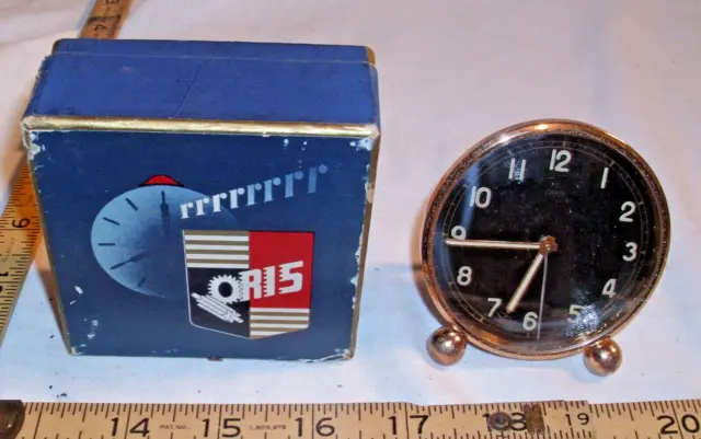 ORIS ART DECO BLACK DIAL ALARM CLOCK 1930s BOXED