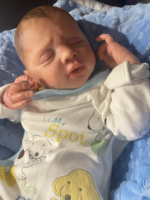 REBORN BABY BOY Lucia by Adrie Stoete. With COA micro rooted very