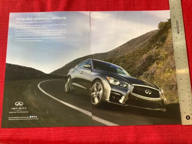 2013 Infiniti Q50 “Inspired Performance” Car Print Ad - Great To Frame!