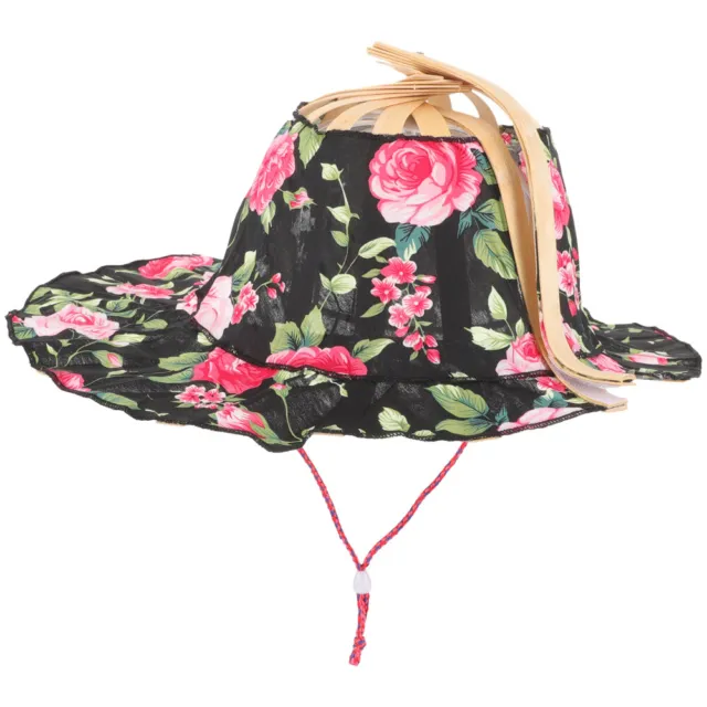Cappello da spiaggia donna cura berretto con ombrello di paglia signorina viaggi pieghevole