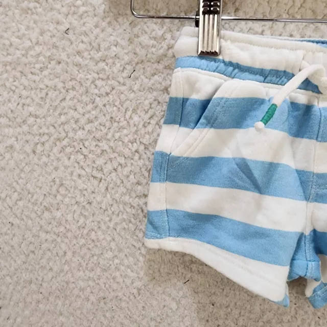 TUCKER + TATE Sweat Shorts Infant Girls 9M Light Blue/White Striped Drawstring 3