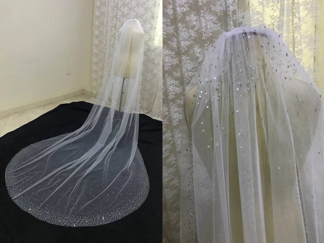 Bridal veil Beaded crystals beads ivory