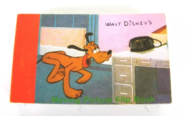 🐸Vintage Walt Disney's PLUTO MICKEY MOUSE Moving Picture Flip Book 1986