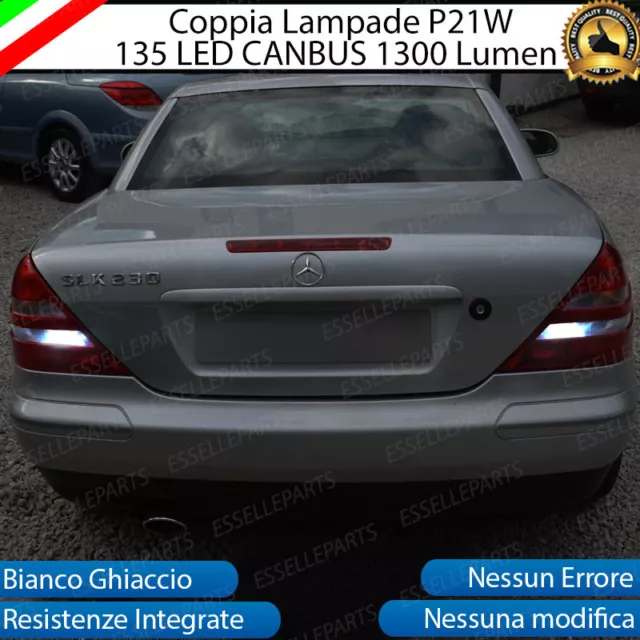 Coppia Lampade Retromarcia P21W Led Canbus Mercedes Slk R170 6000K No Errore