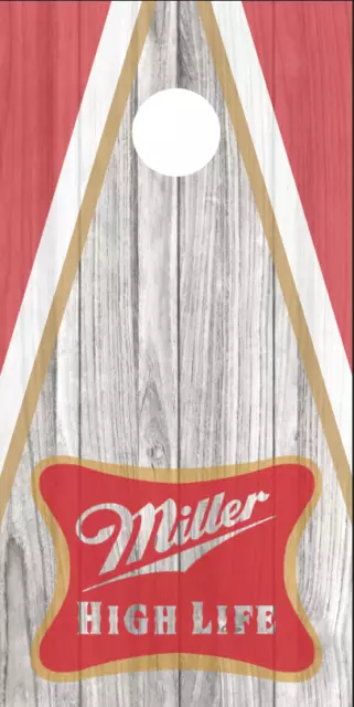 Miller High Life (2PCS) Cornhole Board Wraps Decals Vinyl Sticker