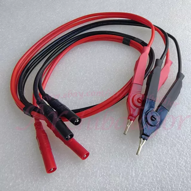 LCR Meter Test Leads Probes Terminal Kelvin Clip Wires 4mm Banana Clip Cable