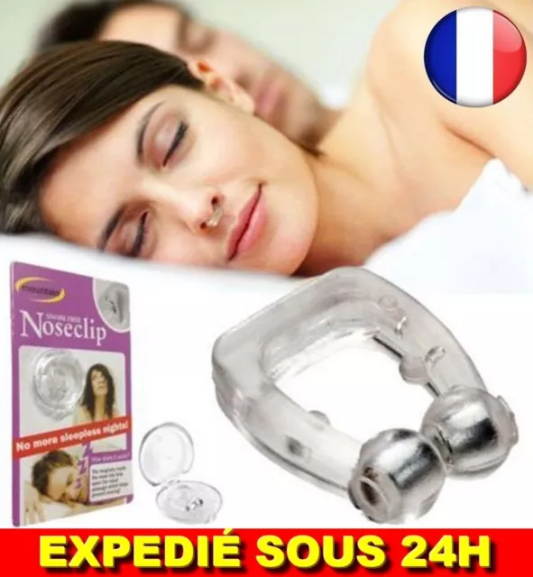 ✅ Anti Ronflement Stop Magnétique Pince Nez Sommeil Aide à Dormir Apnée Silicone