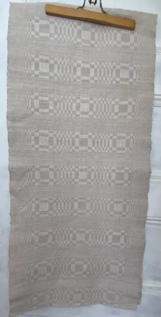 Antique natural Linen Towel Table Runner Lithuanian Handwoven 16x72”