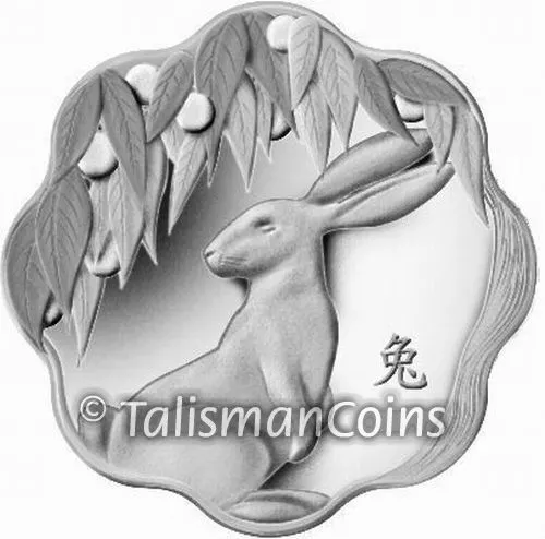 Canada 2011 YEAR OF RABBIT $15 Lotus Scalloped Shaped Silver Proof in FULL OGP