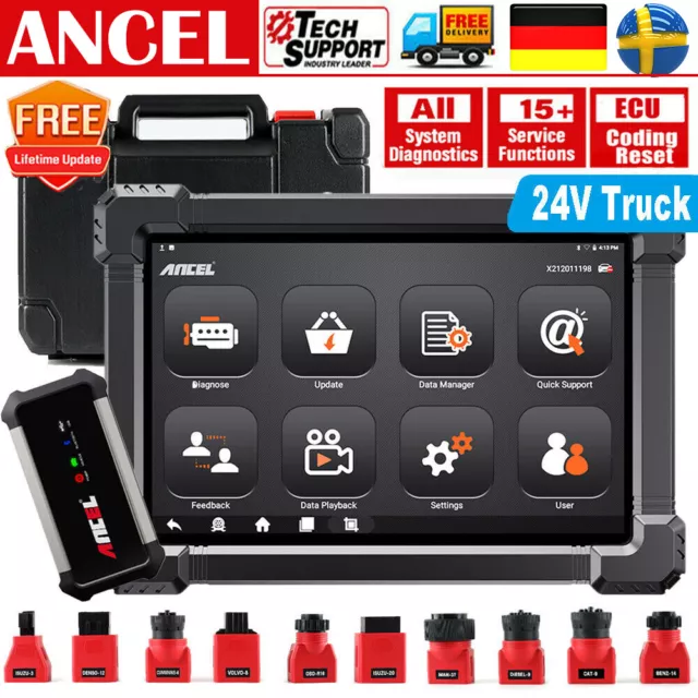 ANCEL X7 HD OBD2 Alle Systeme Diagnosegerät 12V 24V Car Heavy Duty Truck Scanner