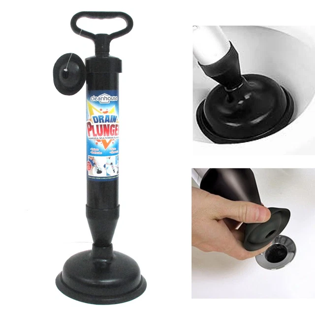 HAND POWERED DRAIN Plunger Buster Powerful Suction Plunger Bath Toilet