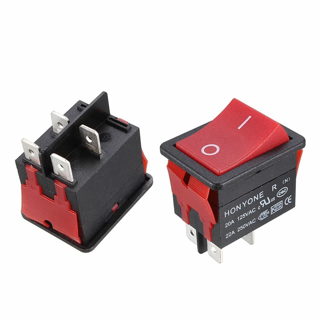 5 Pz AC 125V/20A 250V/22A DPST 4P 2T On-Off interruttore a bilanciere