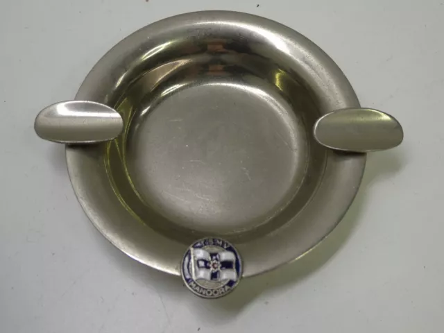 Tsmv Manoora Shipping Liner Silver Plated Dish Ashtray Enamel Badge Emblem