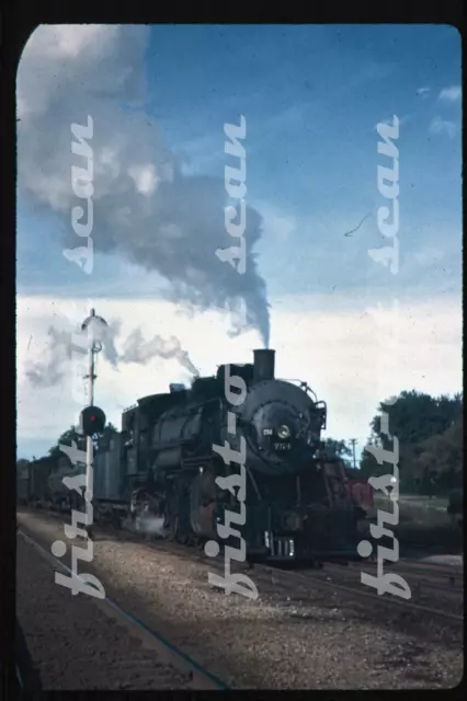 R DUPLICATE SLIDE - EJ&E 754 STEAM 2-8-2 Action w/ Frt at Rondout IL 1946