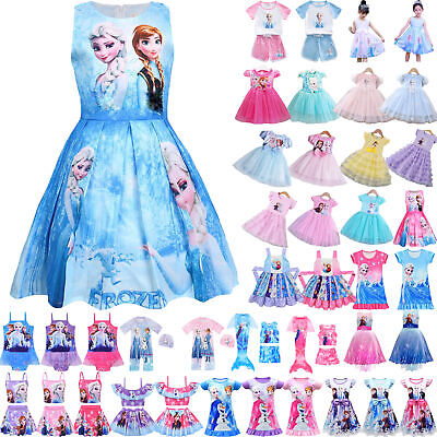 Kids Baby Girls Frozen Short Sleeve Tops Shorts Set Outfit Summer Casual Clothes