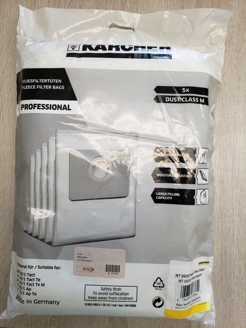 Karcher Filter Bags NT 25 35 89233640 69074790