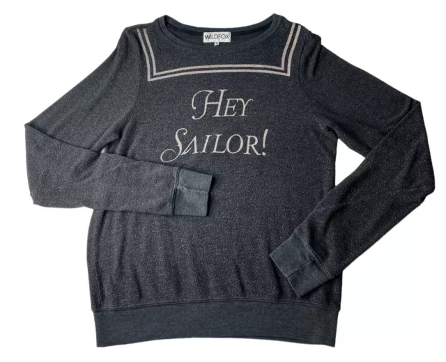 Small S WildFox Hey Sailor Sweatshirt Top Shirt Long Sleeve Nautical Yacht Boat