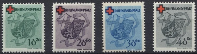 RHEINLAND PFALZ 42-45 **, 1949, Rotes Kreuz, postfrischer Prachtsatz, Mi. 85.-