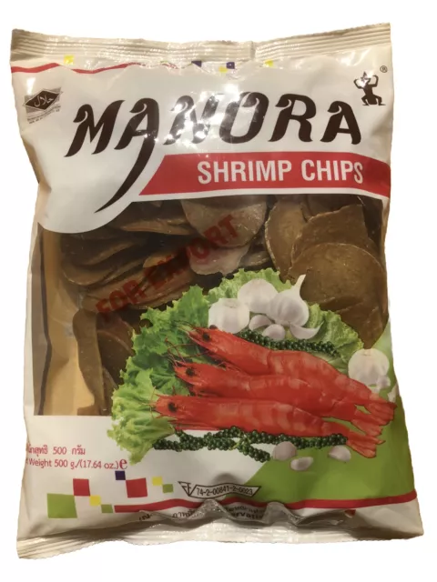 MANORA  Shrimp Chips Thai Prawn Crackers  (Uncooked) 500g