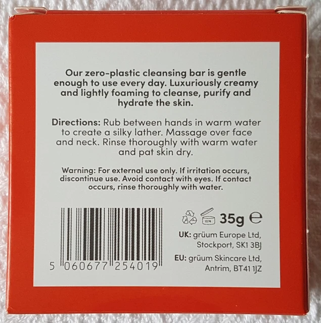 GRUUM KYRA Gentle Face Wash Bar Eucalyptus & Lavender 35g NEW £