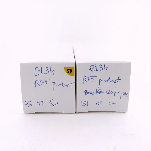2 X EL34 RFT ELECTRON TUBE. 1970s RFT PROD. CENTRAL PIN BROKEN. USED.... 2 X EL34 RFT ELECTRON TUBE. 1970s RFT PROD. CENTRAL PIN BROKEN. USED....