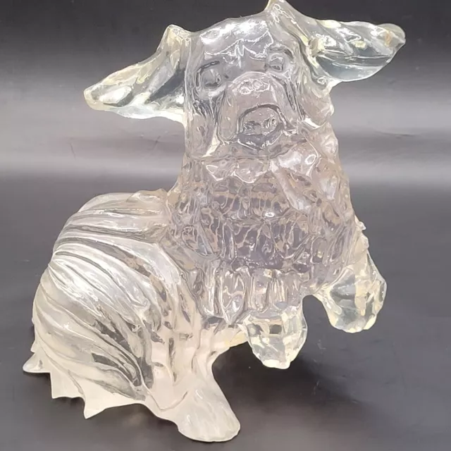 Dorothy Thorpe Clear Resin Pekingese Foo Dog Sculpture Figurine MCM 1960s Mexico