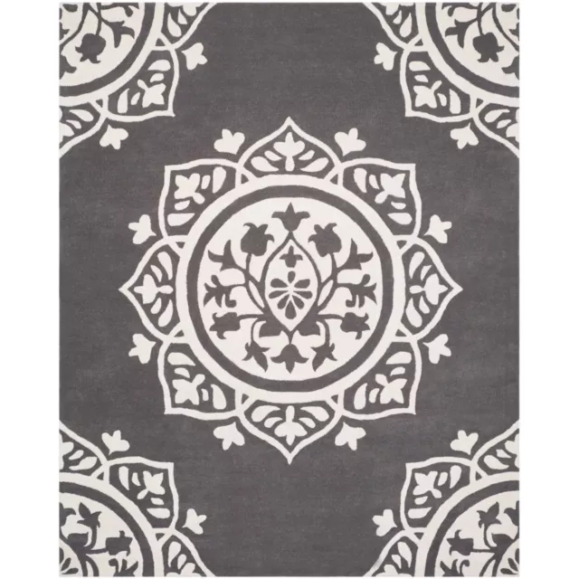 SAFAVIEH Bella BEL136C Handmade Dark Grey / Ivory Rug