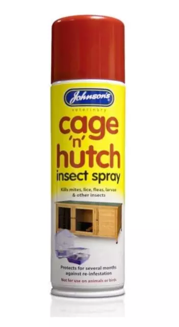 Johnsons CAGE N HUTCH INSECT SPRAY Insecticidal Permethrin Flea Mite Lice Killer