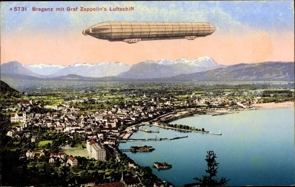 Ak Bregenz am Bodensee Vorarlberg, Blick auf den Ort mit Graf... - 10642625