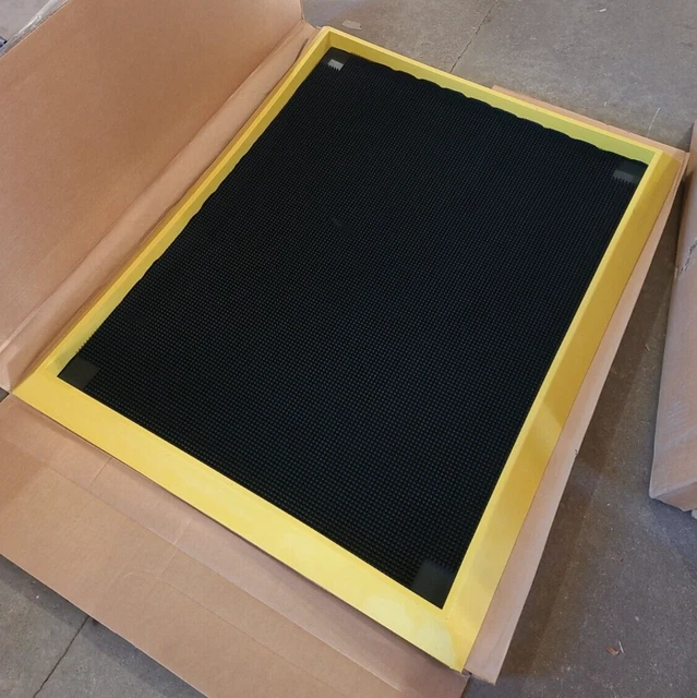 WEARWELL 222 Black with Yellow Border Footwear Sanitizing Mat 32" x 39" x 2-1/2"