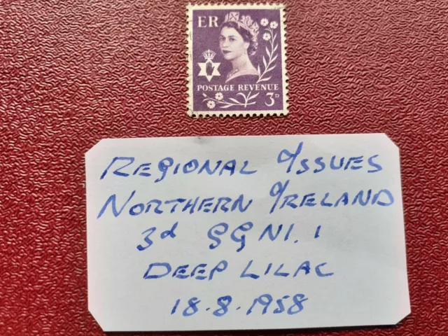 gb stamp,regional issues northern ireland predecimal 3d SGni1 18.8.1958.