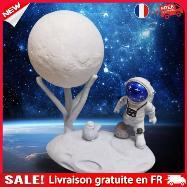 Astronaut Moon Night Light Rechargeable Spaceman Ornaments Stepless Dimming (E)