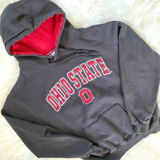 Ohio Stato Pullover Felpa Uomo Large Grigio Colosseo Originale Ricamato