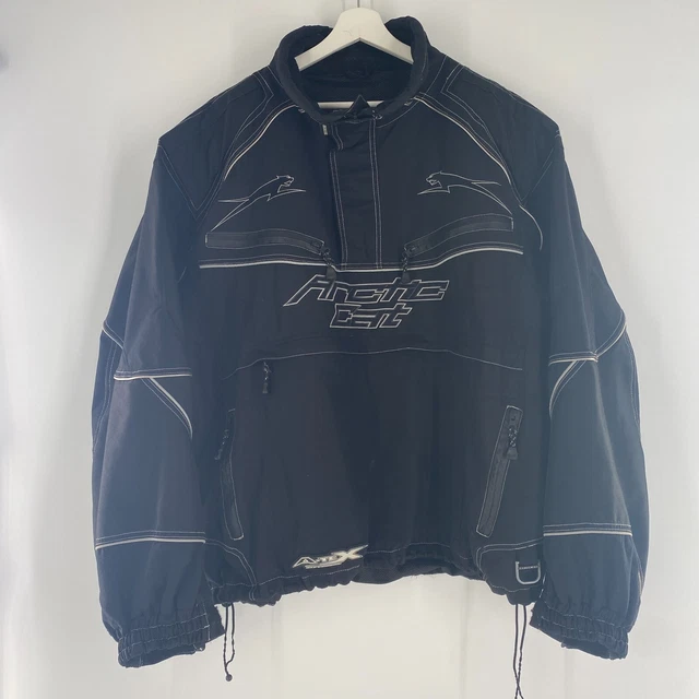 VTG Arctic Cat A-TEX Snowmobile Pullover Shell Jacket Black White 2XL NICE