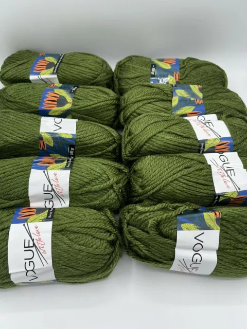 Vogue Chunky Knitting Crochet Yarn Total Weight 1000g  Forest Green