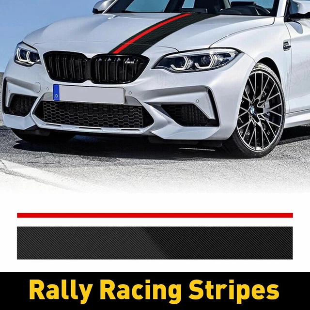 Universal Car Stripes Racing Rally Front Hood Carbon 5D Fiber Decal Wrap Sticker