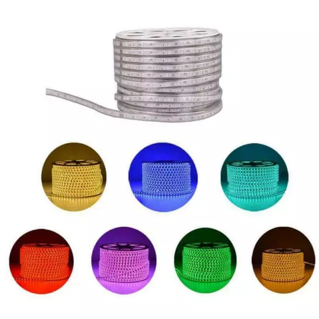 LED Strip Rope Wire Light RGB Flexible Xmas Party Decor Waterproof AC 110V 220V