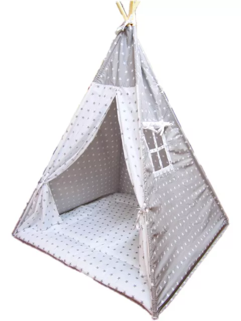 Large High 160 cm Cotton Canvas Kids Teepee Tent Wigwam Indoor/Outdoor UK Stock