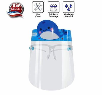 Kids Face Shield Visor Protection Glasses Anti Fog Reusable Whale 1 Pack