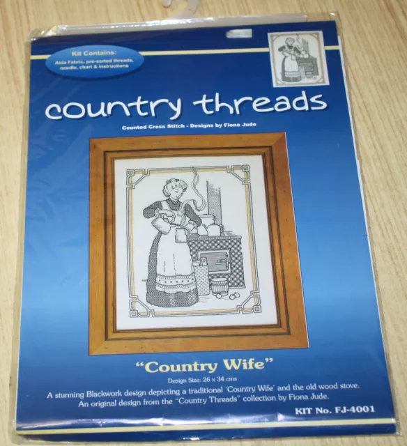 Fiona Jude Country Threads Counted Cross Stitch Kit Country Wife FJ-4001 - New