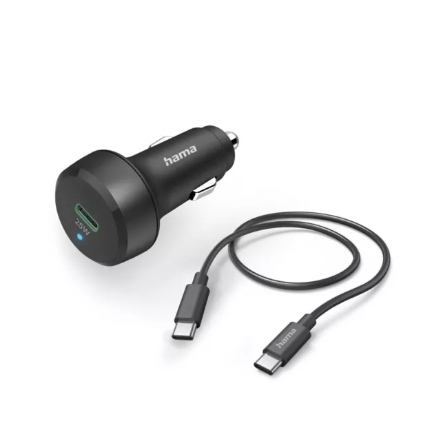 Hama KFZ-Ladegerät Schnelllader Fast Charge Ladeset m. USB-C 1m 25W Handy Tablet